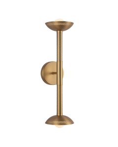 2 lt LED Wall Light - Brushed Gold