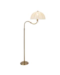 1 lt Floor Lamp - Satin Cream / Brushed Gold