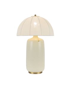 1 lt Table Lamp - Satin Cream / Brushed Gold