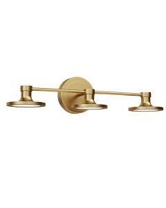 3 lt LED Wall Light - Brushed Gold
