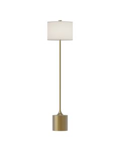 1 lt Floor Lamp - Brushed Gold, Ivory Linen