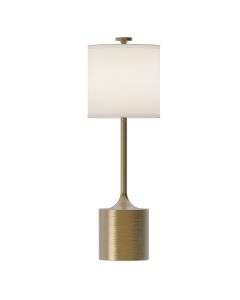 1 lt Table Lamp - Brushed Gold, Ivory Linen