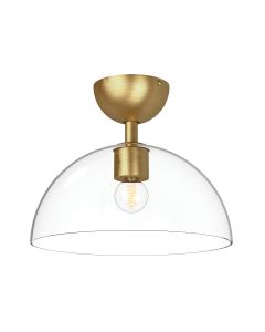 1 lt Semi Flush Light - Brushed Gold