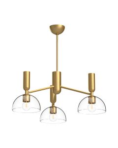 3 lt Chandelier - Brushed Gold