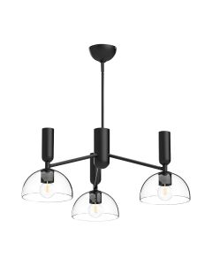 3 lt Chandelier - Matte Black