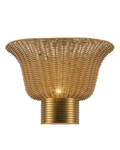 2 lt Wall Light - Brushed Gold / Rattan