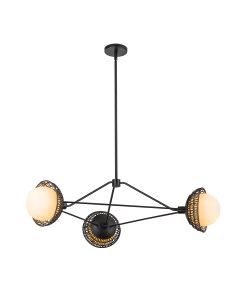 3 lt Chandelier - Matte Black