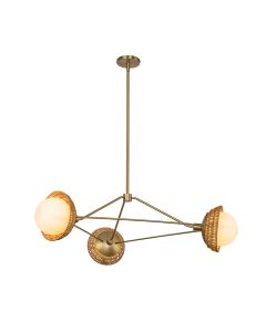 3 lt Chandelier - Brushed Gold