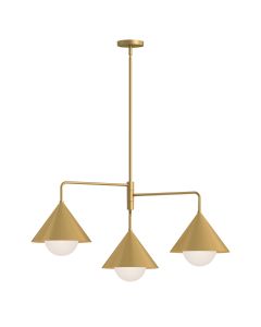 3 lt Chandelier - Brushed Gold
