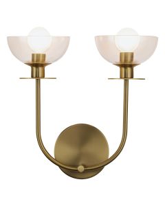 2 lt Wall Light - Brushed Gold