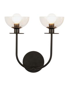 2 lt Wall Light - Matte Black
