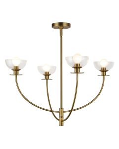 4 lt Chandelier - Brushed Gold