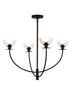 4 lt Chandelier - Matte Black