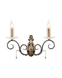 2 Light Wall Light - Bronze With Gold Patina