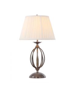 1 Light Table Lamp - Aged Brass, Ivory Shade