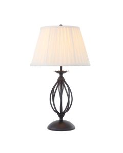 1 Light Table Lamp - Black, Ivory Shade