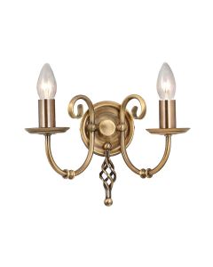 2 Light Wall Light - Aged Brass