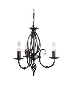 3 Light Chandelier - Black