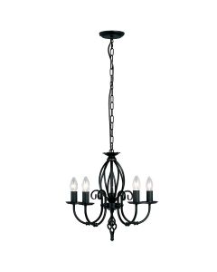 5 Light Chandelier - Black