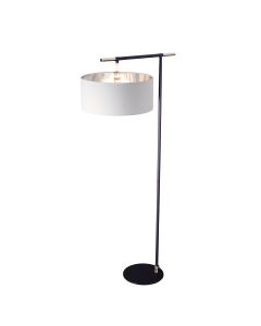 1 Light Floor Lamp - Black / Polished Nickel