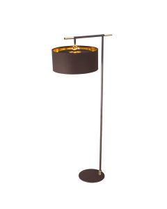 1 Light Floor Lamp - Brown / Polished Brass