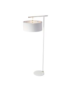 1 Light Floor Lamp - White / Polished Nickel