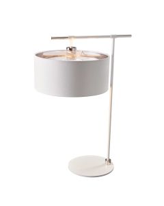 1 Light Table Lamp - White / Polished Nickel