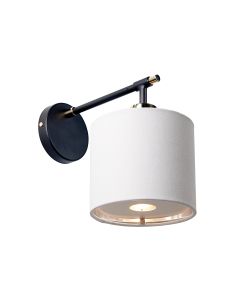 1 Light Wall Light - Black / Polished Nickel