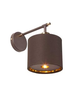 1 Light Wall Light - Brown / Polished Brass