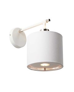 1 Light Wall Light - White / Polished Nickel
