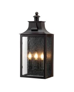 3 Light Wall Lantern - Dark Brown