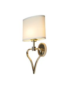 2 Light Wall Light - Polished Gold / White Shade