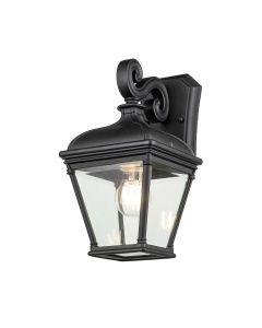 1 Light Medium Wall Lantern - Black