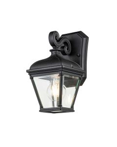 1 Light Small Wall Lantern - Black