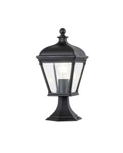 1 Light Medium Pedestal Lantern - Black