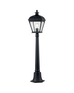 1 Light Medium Pillar Lantern - Black