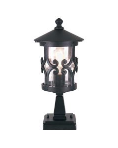 1 Light Pedestal Lantern - Black