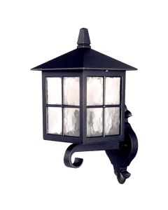1 Light Wall Up Lantern - Black