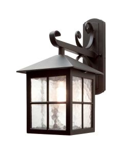 1 Light Wall Down Lantern - Black