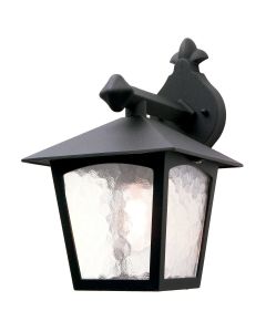 1 Light Wall Down Lantern - Black