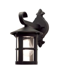 1 Light Wall Down Lantern - Black