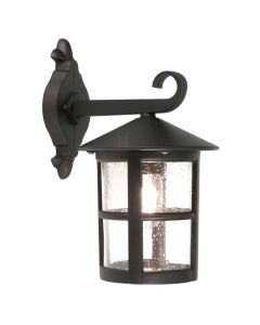 1 Light Large Wall Down Lantern - Black