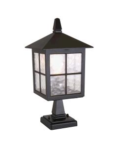 1 Light Pedestal Lantern - Black
