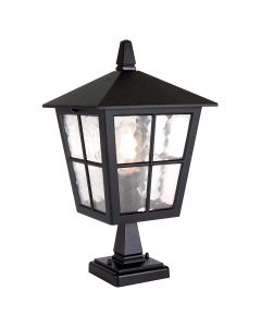 1 Light Pedestal Lantern - Black