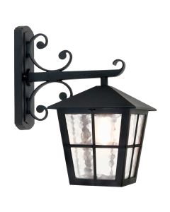 1 Light Wall Down Lantern - Black