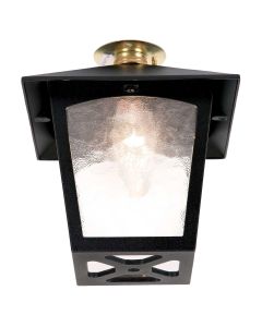 1 Light Flush Porch Lantern - Black
