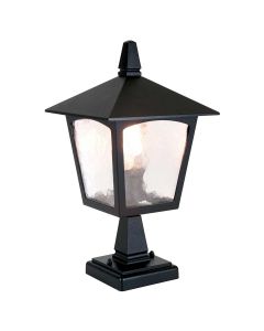 1 Light Pedestal Lantern - Black
