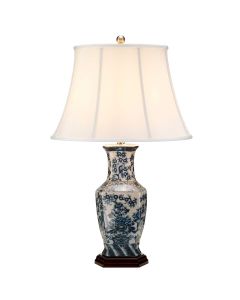 1 Light Table Lamp - Blue And White