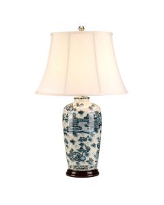 1 Light Table Lamp - Blue And White