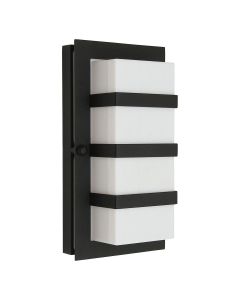 1 Light Wall Light - Opal Lens - Black